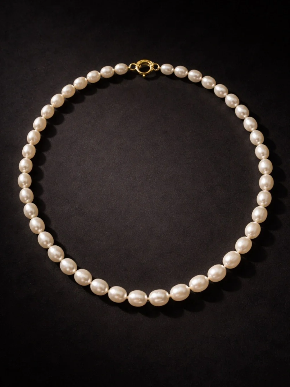 14K Gold Clasp Freshwater Pearl Necklace 18” Classic Strand